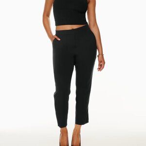 [NWT] Aritzia Babaton Black Conan Mid Rise Slim Cropped Ankle Trouser Pants Sz 2